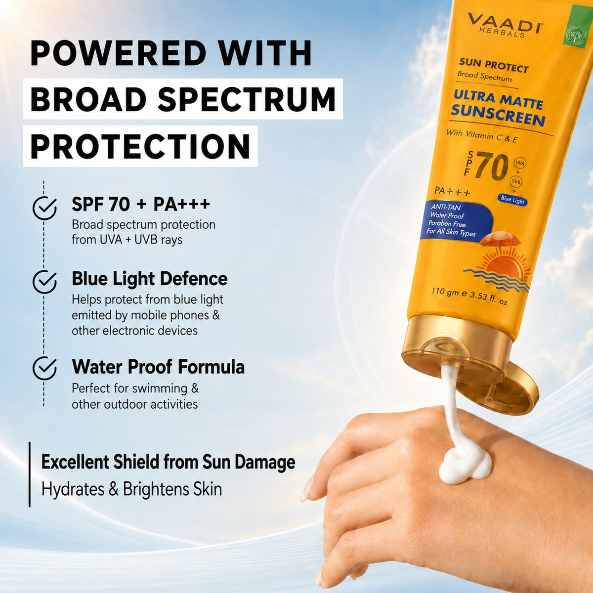 Ultra Matte Sunscreen SPF 70 With Vitamin C & E (110 gms/ 4 fl oz)