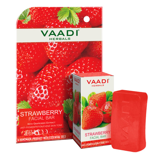 Strawberry Facial Bar with Grapeseed Extract - Anti Ageing - Reduces Pigmentation (25 gms/0.9 oz)