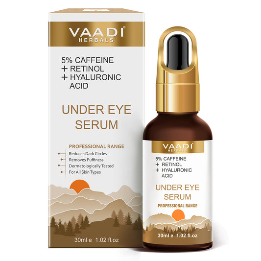 Organic Under Eye Serum With 5% Caffeine & Retinol & Hyaluronic Acid (30 ml)