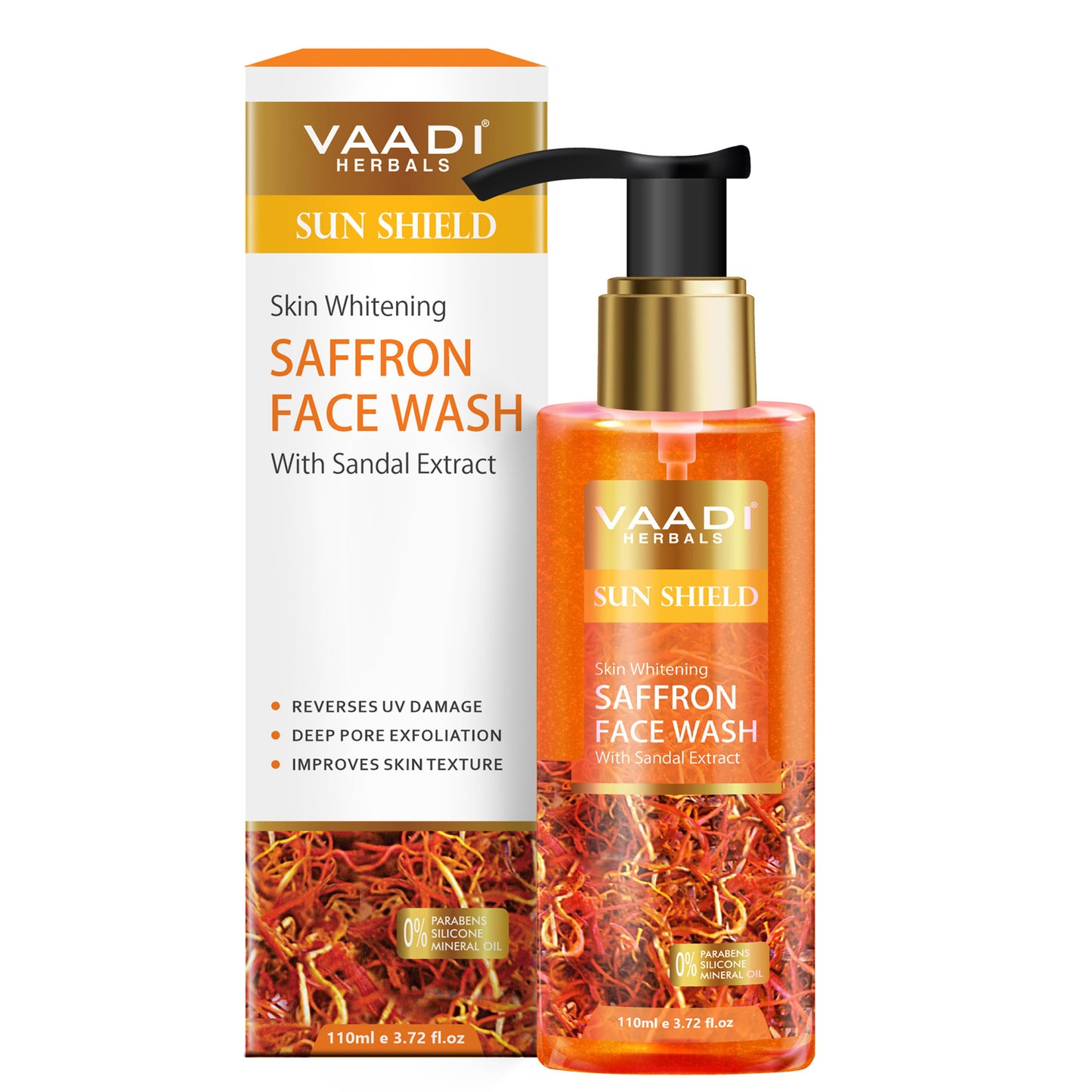 Skin Whitening Saffron Face Wash With Sandal Extract (110 ml /3.72 fl oz)