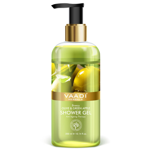 Breezy Olive & Green Apple Shower Gel - Skin Revitalizing Therapy - Moisturises Skin (300 ml / 10.2 fl oz)