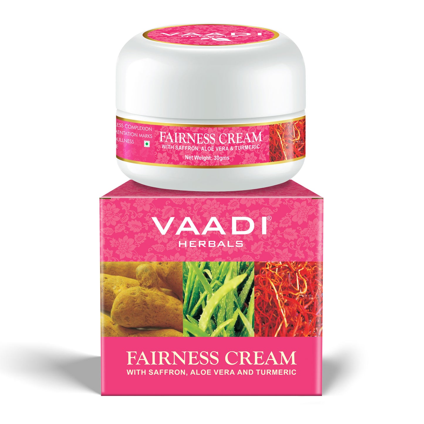 Fairness Cream with Saffron, Aloe Vera & Turmeric Extract - Lightens Marks & Blemishes - Makes Skin Flawless ( 30 gms / 1.1 oz)