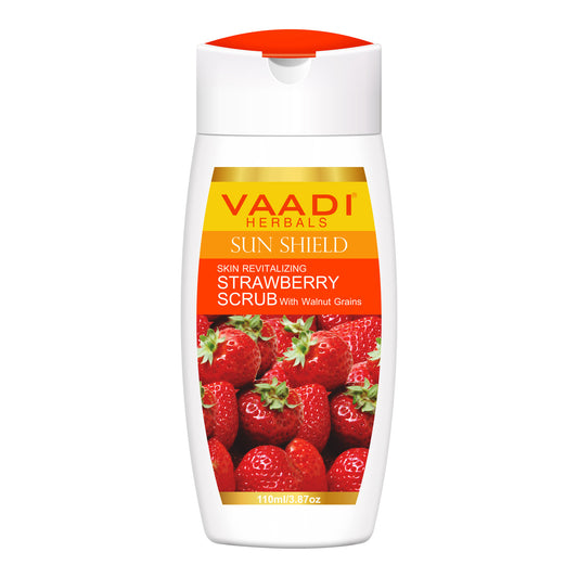 Strawberry Scrub Moisturising Lotion with Walnut Grains- Lightens Skin Tone - Reduces Pigmentation - Removes Dead Cells (110 ml/ 4 fl oz)