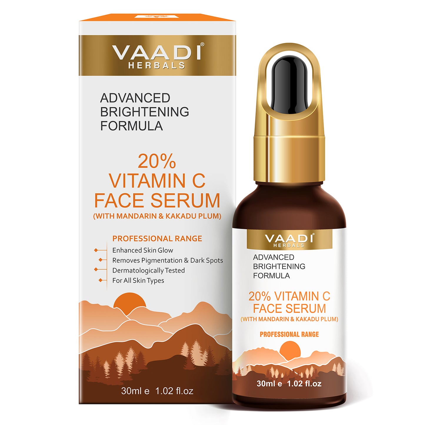 GLOWING FACE SET - AM PM COMBO- Skin Exfoliating Serum With Vitamin C Serum Combo (2 x 30 ml/ 1.2 fl oz)