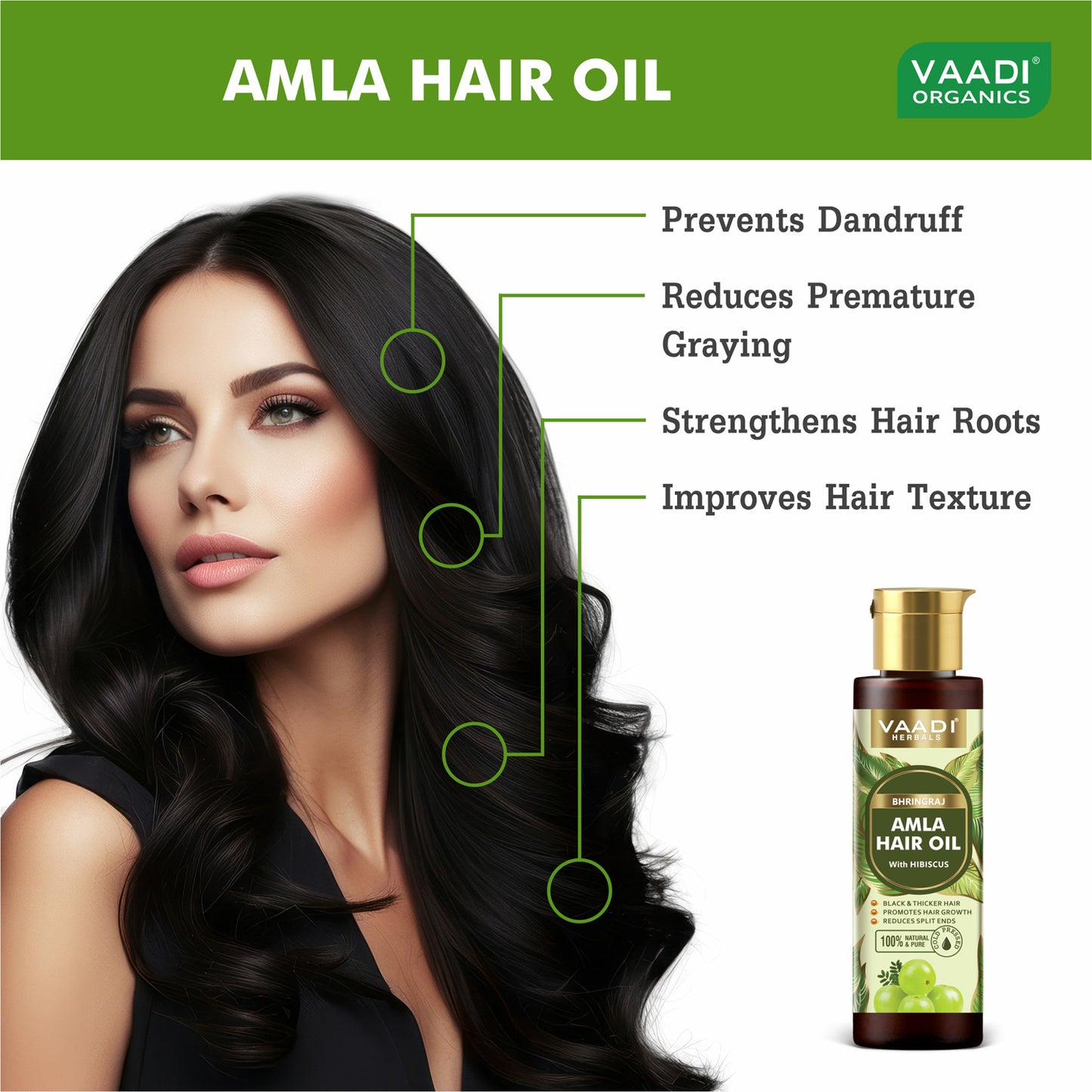 Bhringraj Amla Hair Oil with Hibiscus -Black & Thick Hair- Promotes Hair Growth-Strengthens Hair Roots- Reduces Hair fall- Strong & Healthy Hair- For All Hair Types- (120 ml / 4.05 oz)