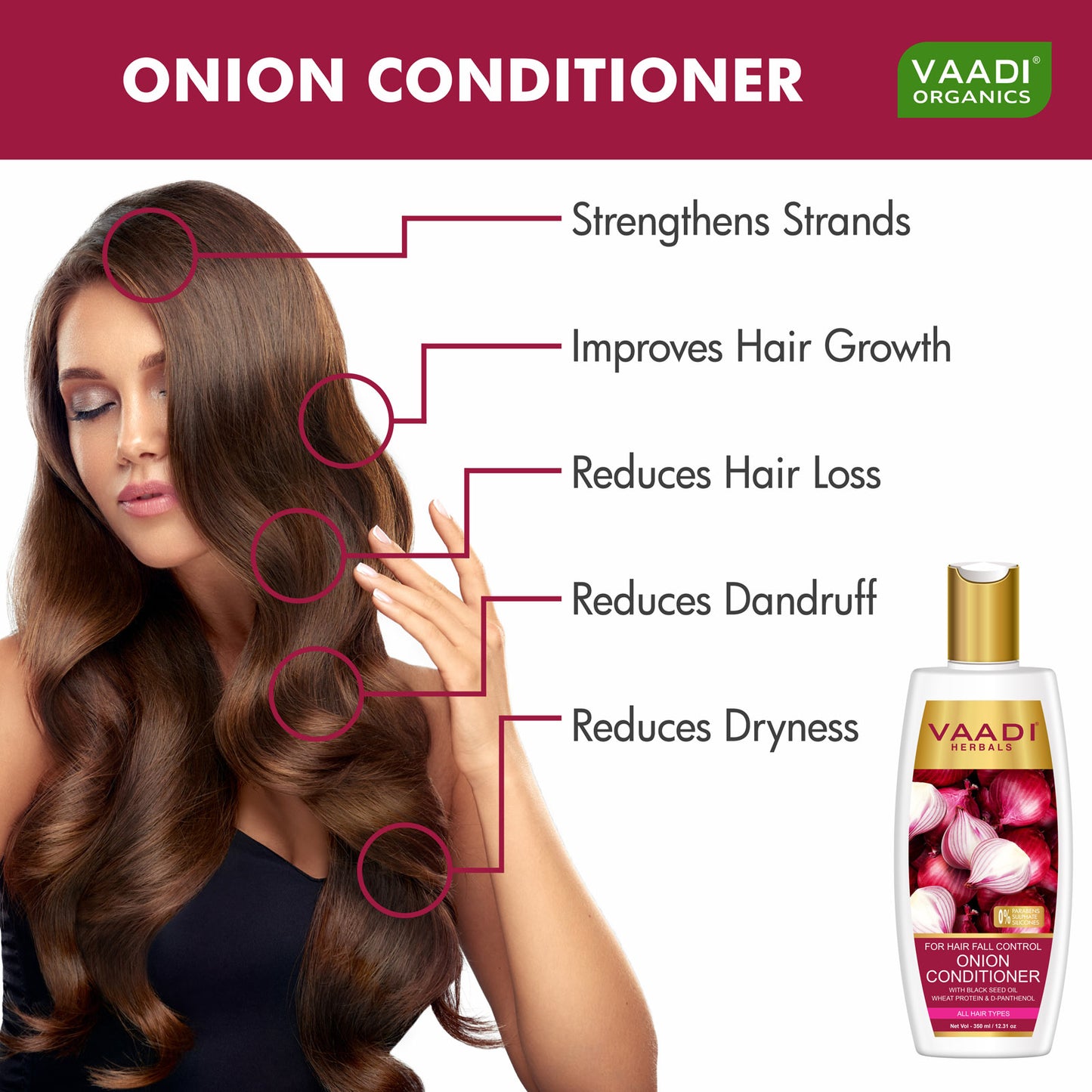 Hair-Fall Control Organic Onion Shampoo With Organic Onion Conditioner (2 x 350ml / 12 fl oz)