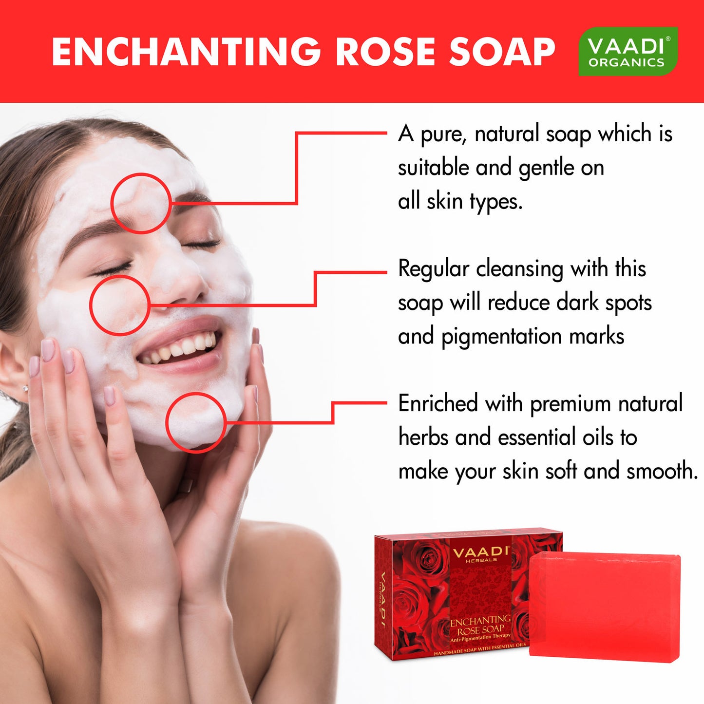 Enchanting Rose Soap with Mulberry Extract - Anti Pigmentation Therapy - Reduce Dark Spots & Patches (75 gms/2.7 oz)