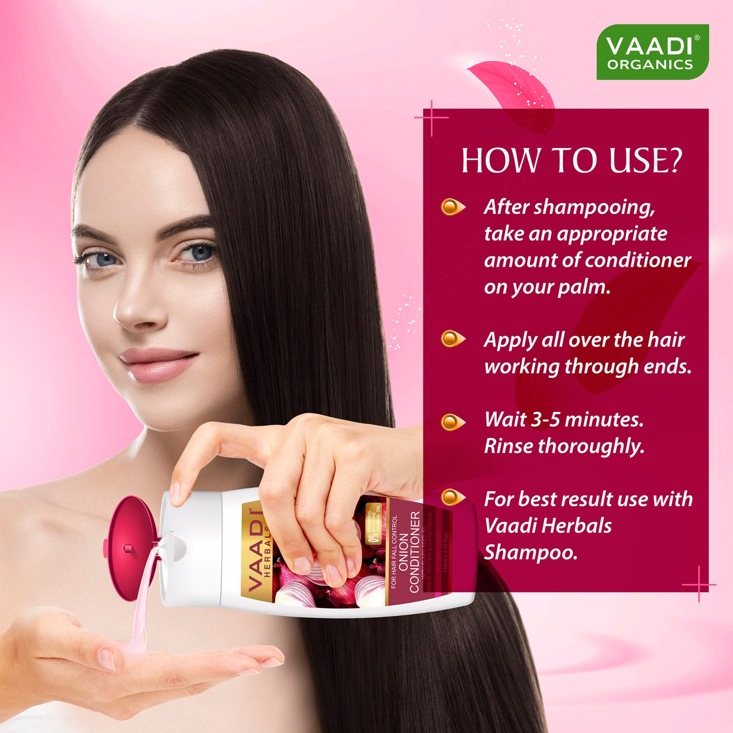 Hair Fall Control Onion Conditioner With Black Seed Oil, Wheat Protein & D-Panthenol Suitable For All Hair Types ( 110ml / 4 fl oz)