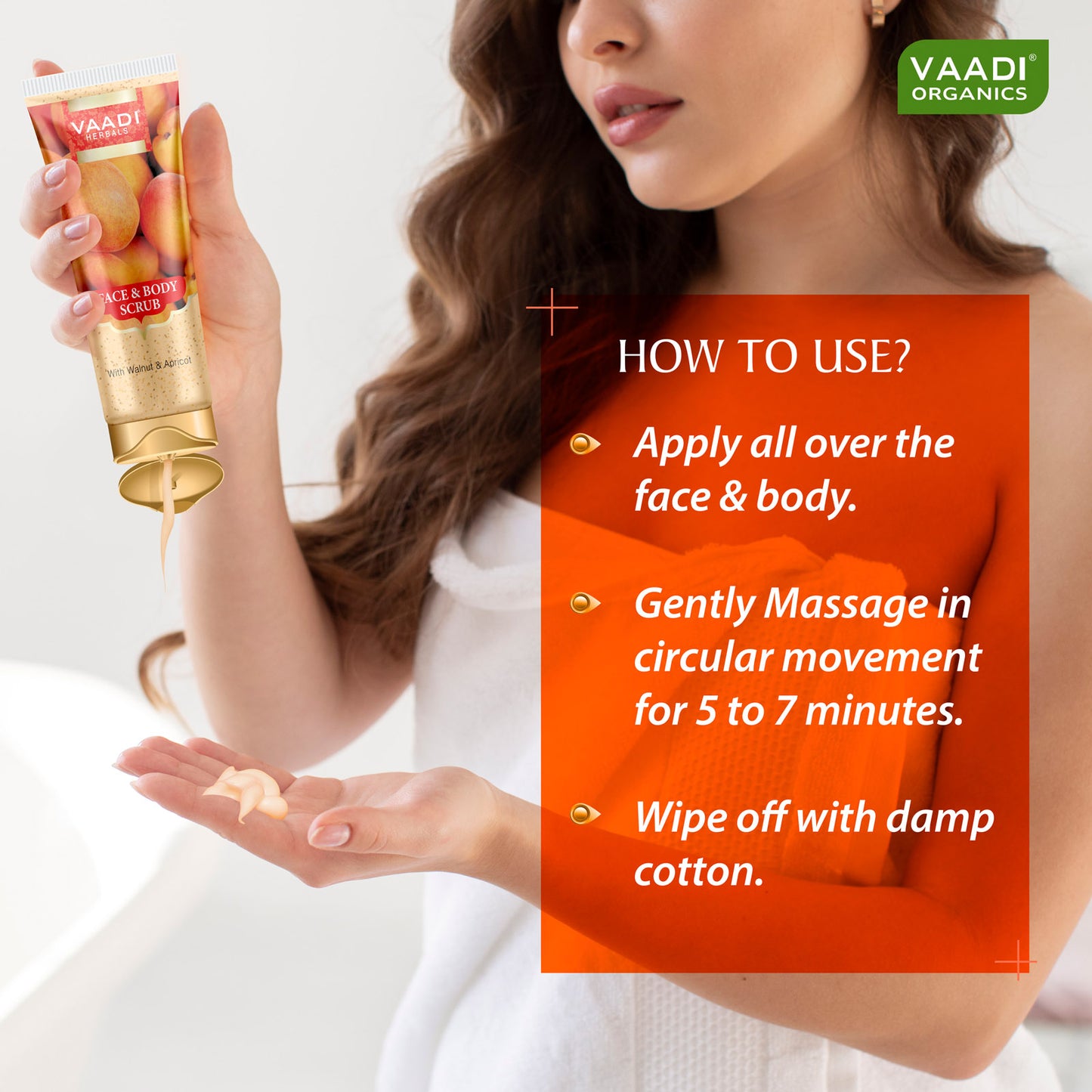 Organic Face & Body Scrub with Walnut & Apricot - Exfoliates & Unclogs Pores - Keeps Skin Youthful ( 110 gms / 4 oz)