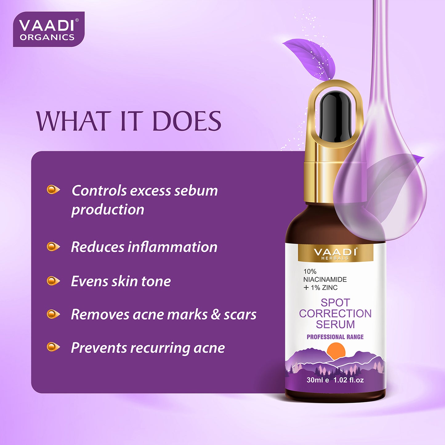 Organic Spot Correction Serum With 10 % Niacinamide & 1% Zinc (30 ml)
