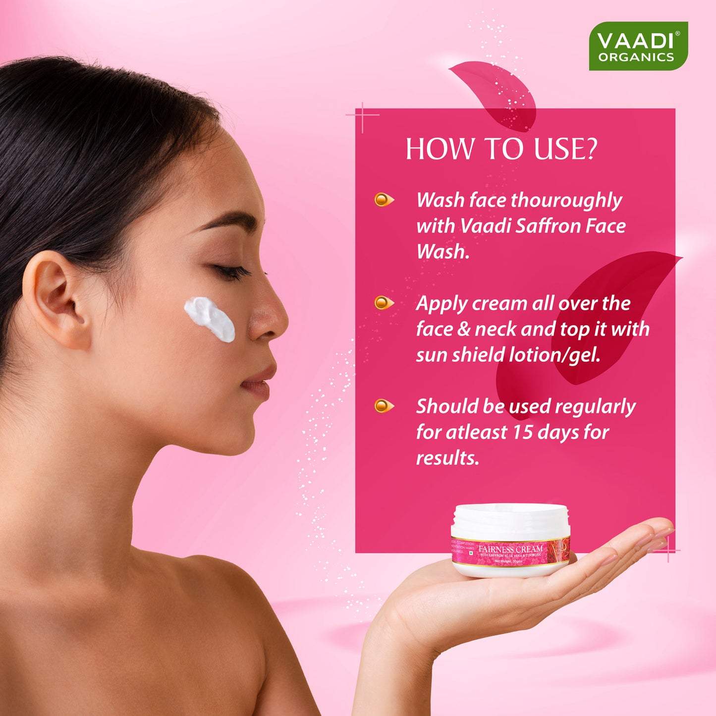 Fairness Cream with Saffron, Aloe Vera & Turmeric Extract - Lightens Marks & Blemishes - Makes Skin Flawless ( 30 gms / 1.1 oz)