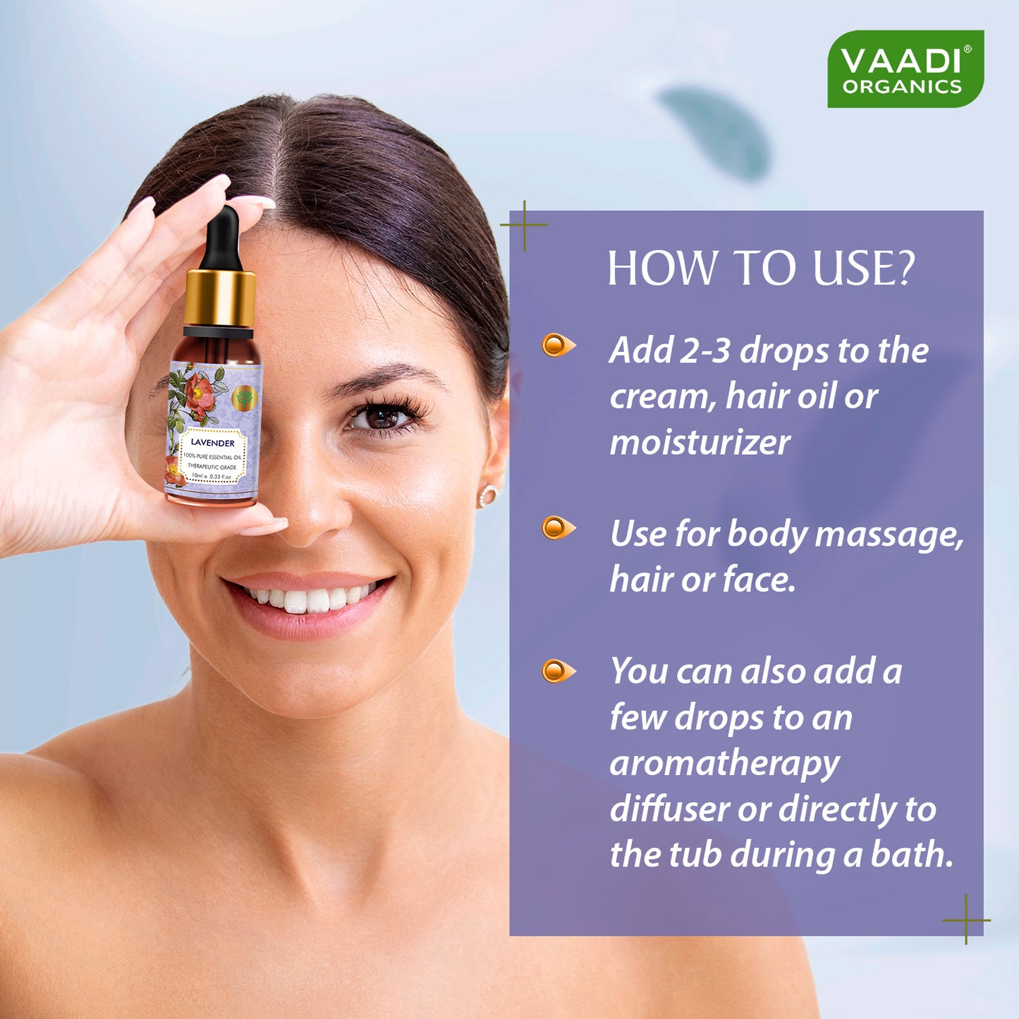 Lavender Essential Oil - Prevents Hairfall, Relieves Stress, Soothes Skin - 100% Pure Therapeutic Grade (10 ml/ 0.33 oz)