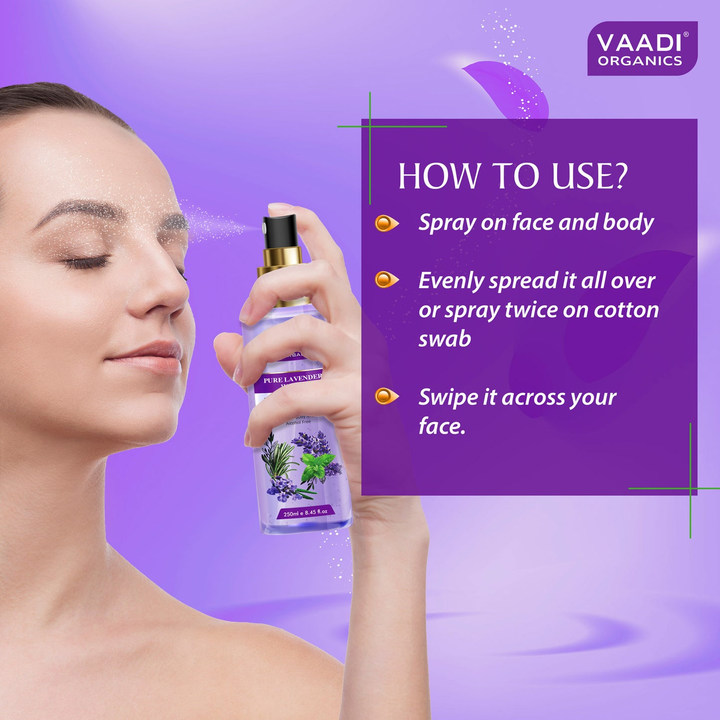 Lavender Water -100% Natural & Pure Skin Toner (250 ml / 8.5 fl oz)