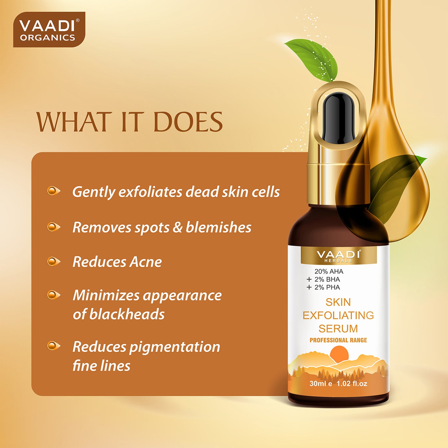 GLOWING FACE SET - AM PM COMBO- Skin Exfoliating Serum With Vitamin C Serum Combo (2 x 30 ml/ 1.2 fl oz)