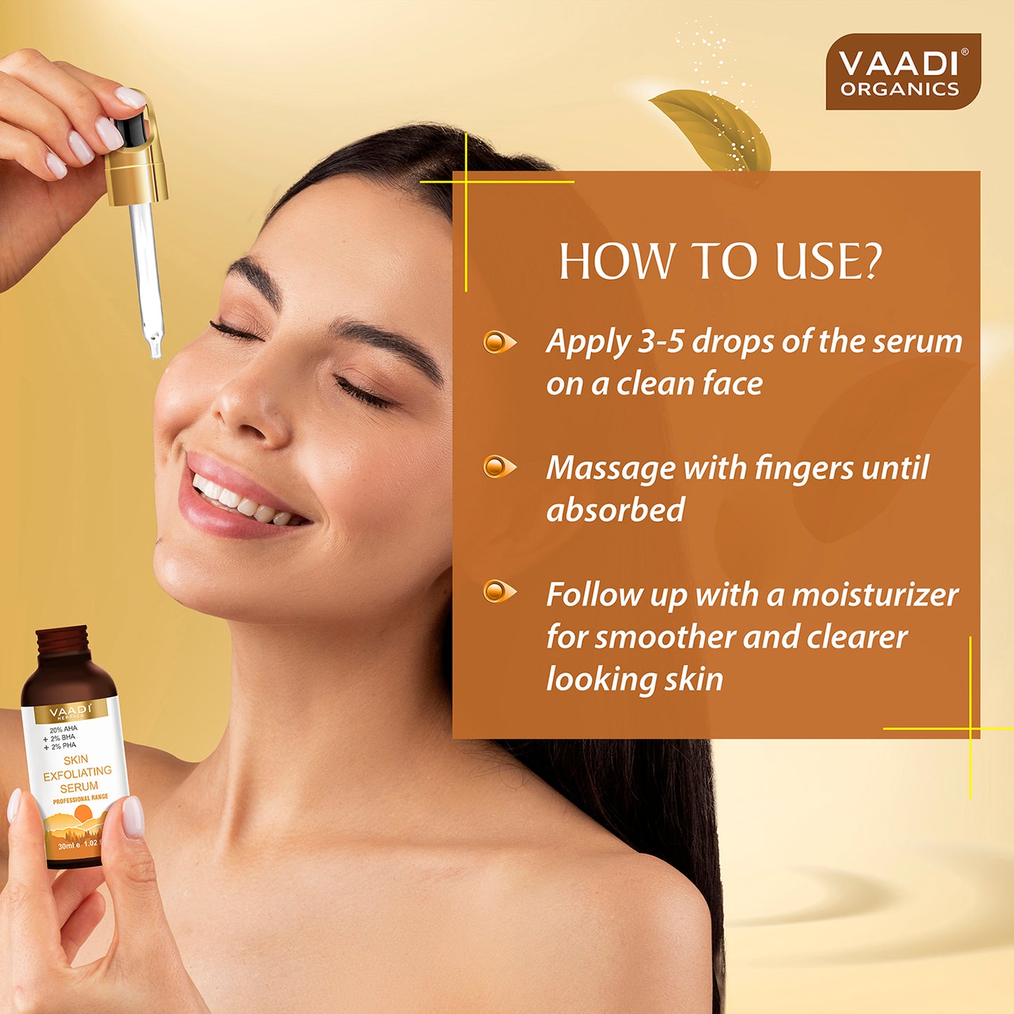 Organic Skin Exfoliating Serum With 20% AHA & 2% BHA & 2% PHA (30 ml)