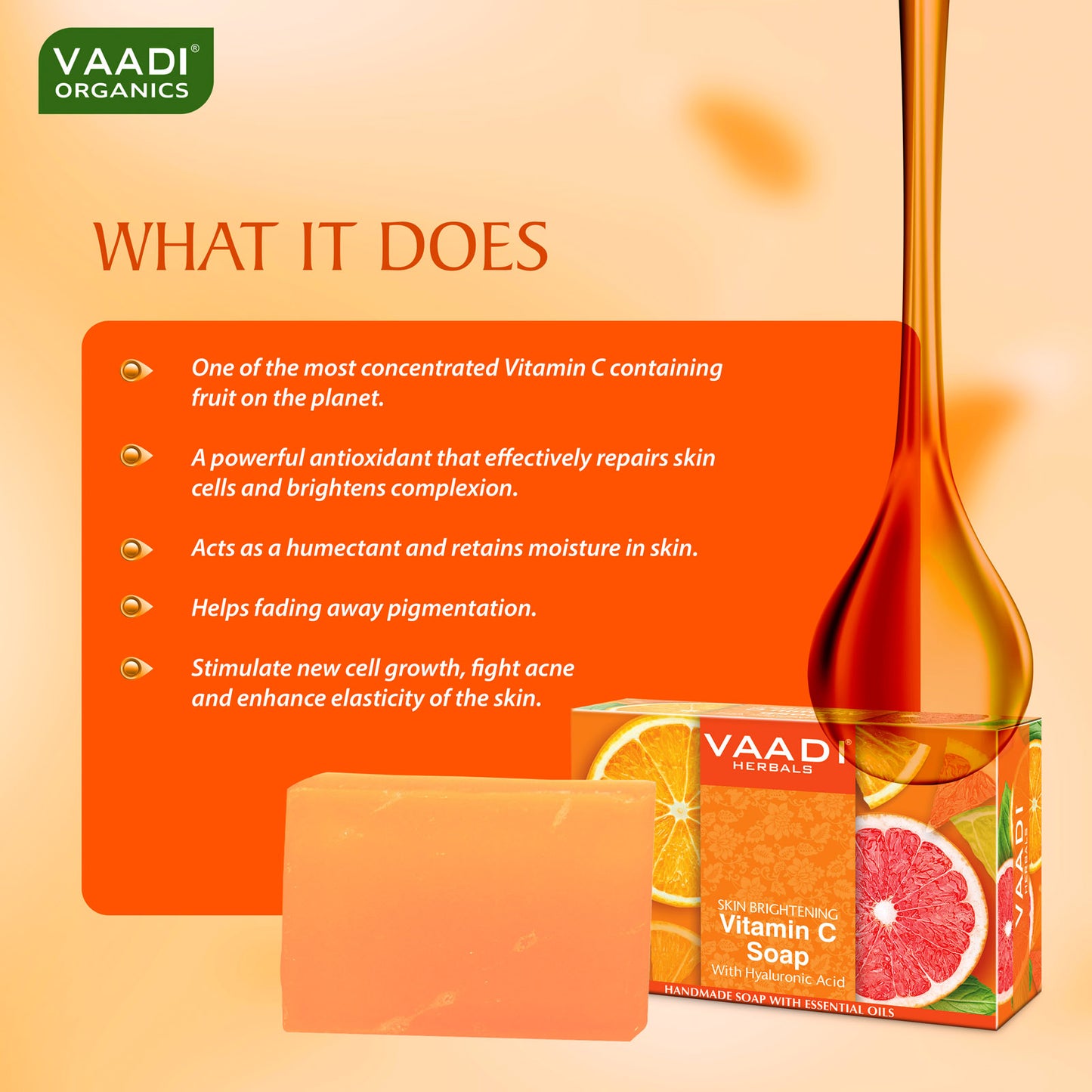 Vitamin C Soap with Hyaluronic Acid (3 x 75 gms / 2.7 oz)