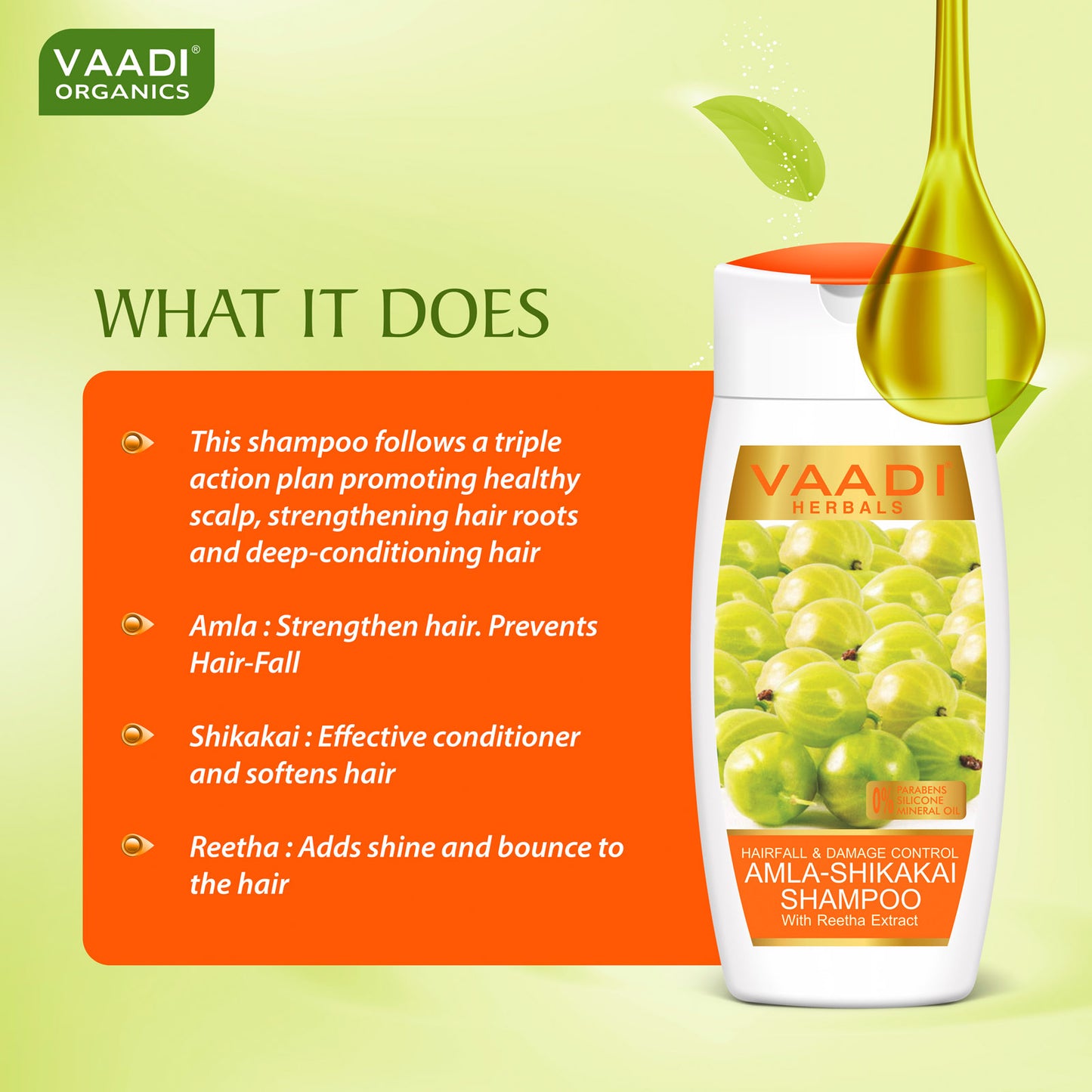 Amla Shikakai Shampoo - Hairfall & Damage Control with Olive Conditioner (2 x 110 ml/ 4 fl oz)