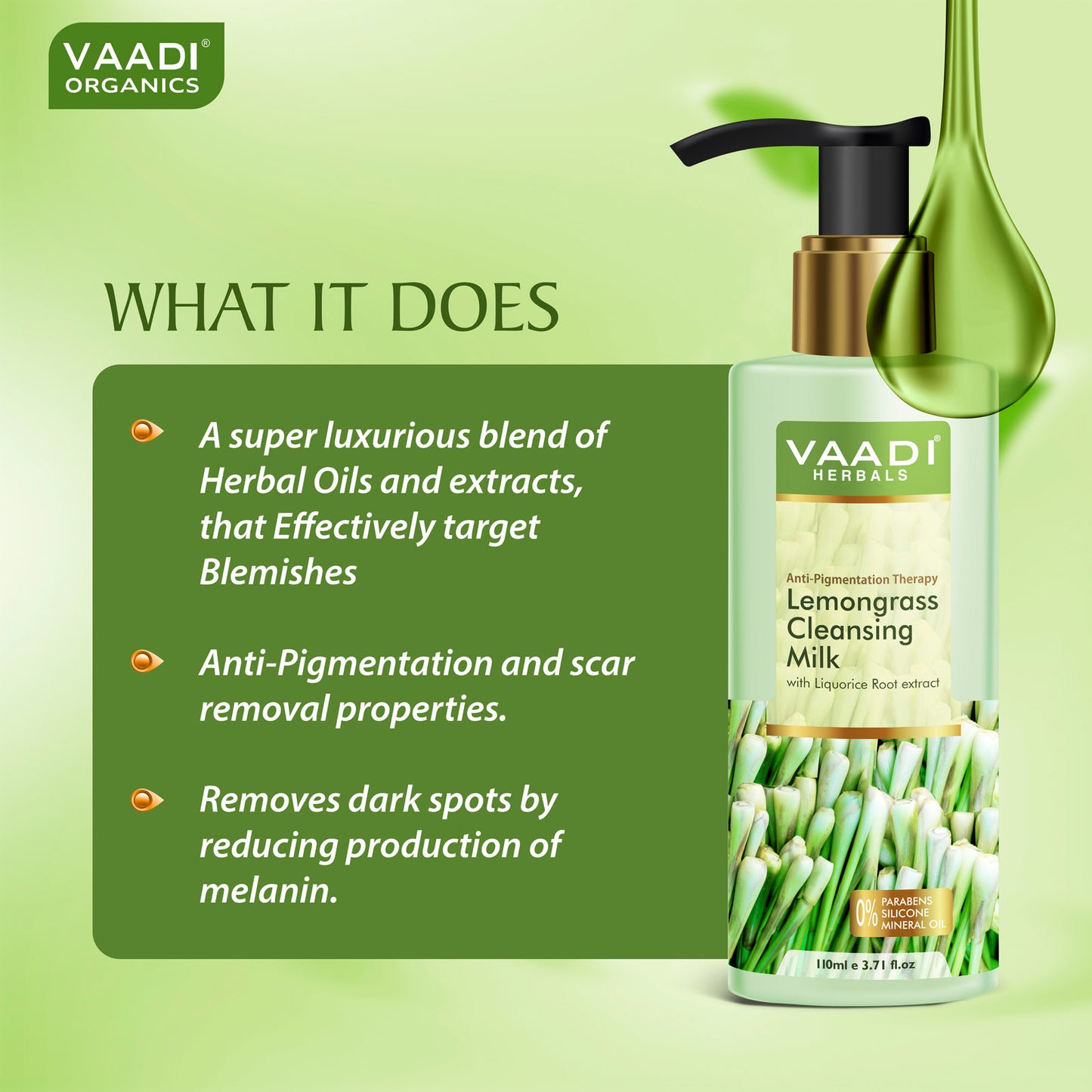 Lemongrass Cleansing Milk with Liquorice Root extract - Anti Pigmentation Therapy (110 ml / 4 fl oz )