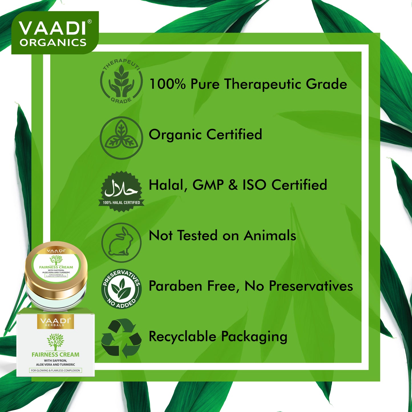 Fairness Cream with Saffron, Aloe Vera & Turmeric Extract - Lightens Marks & Blemishes - Makes Skin Flawless ( 30 gms / 1.1 oz)