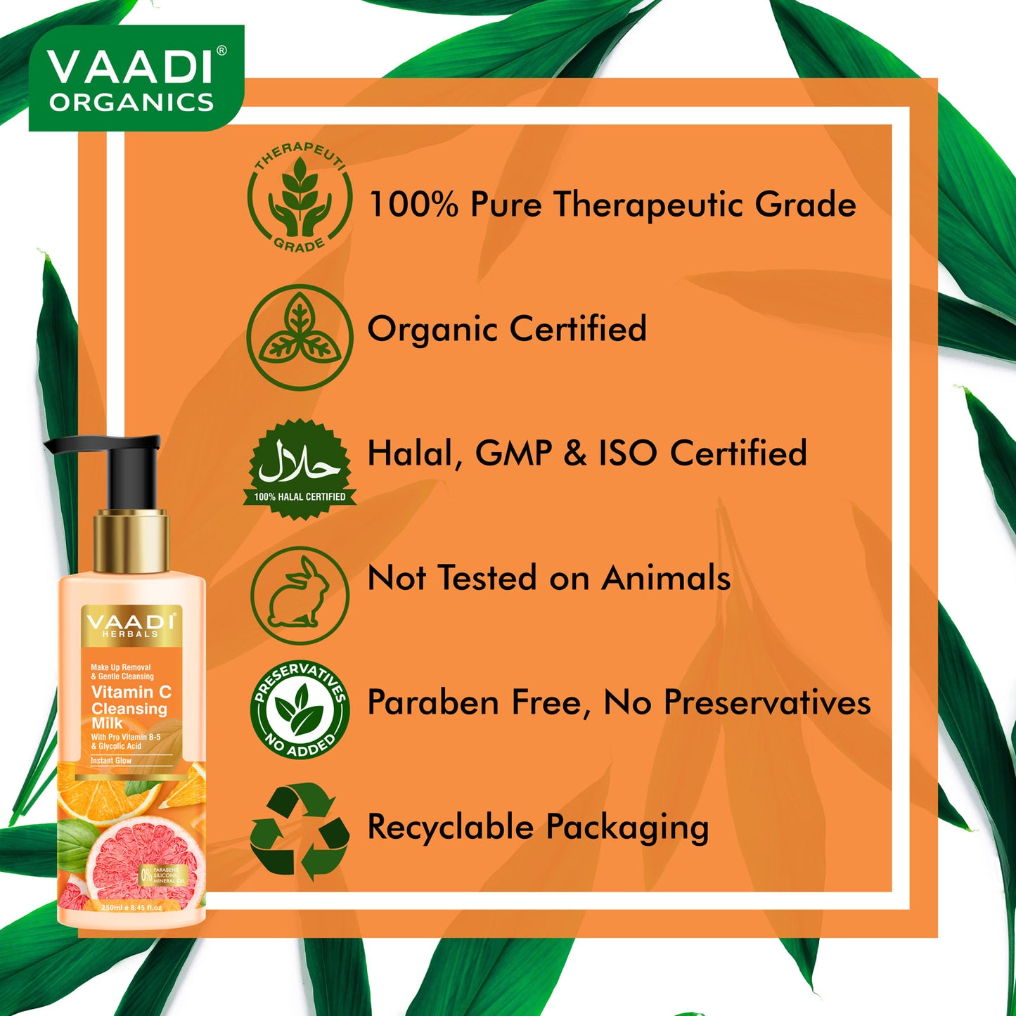 Vitamin C Cleansing Milk with Pro Vitamin B-5 & Glycolic Acid (250 ml/8.45 fl oz)