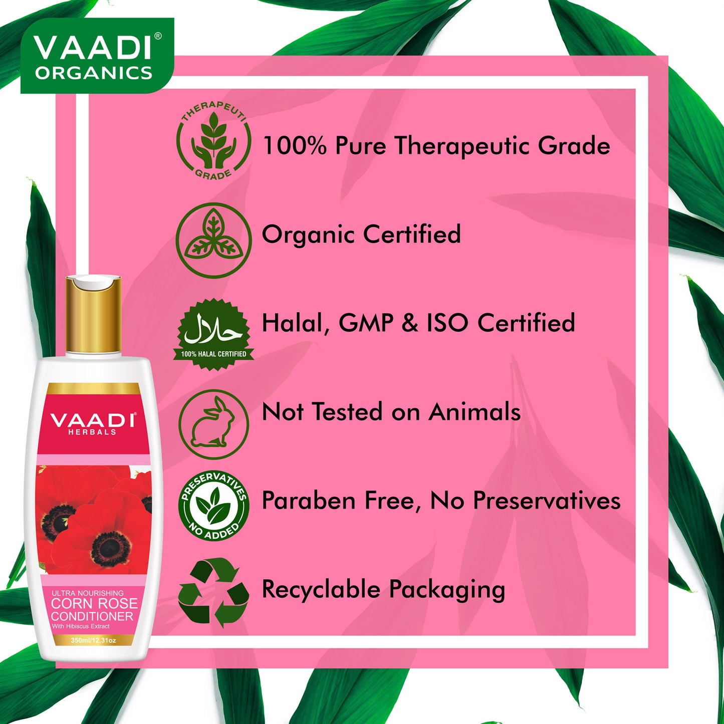 Hairfall & Damage Control Organic Indian Gooseberry Shampoo - Corn Rose Conditioner with Hibiscus Extract (2 x 350 ml / 12 fl oz)