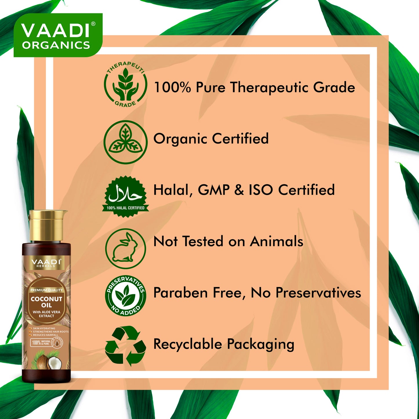 100% Pure Coconut oil with Aloe Vera- Anti-hairfall-Moisturizes Dry Skin-Promotes Hair Growth-Skin Hydrating-For All Types of Skin & Hair- (120 ml / 4.05 oz)