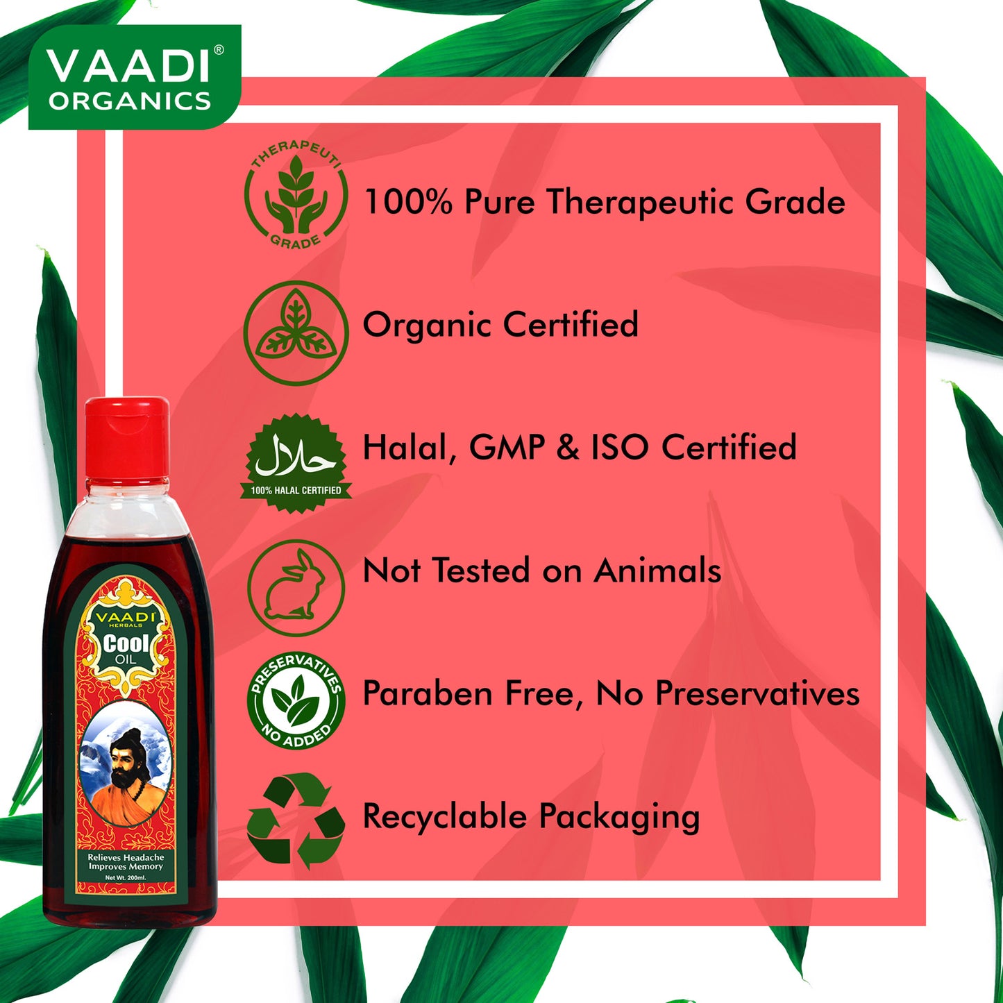 Triphla Almond Cool Oil - Relieves Headache & Muscle Pain - Prevents Hairfall - Strengthens Hair and Body (200ml/7 fl oz)