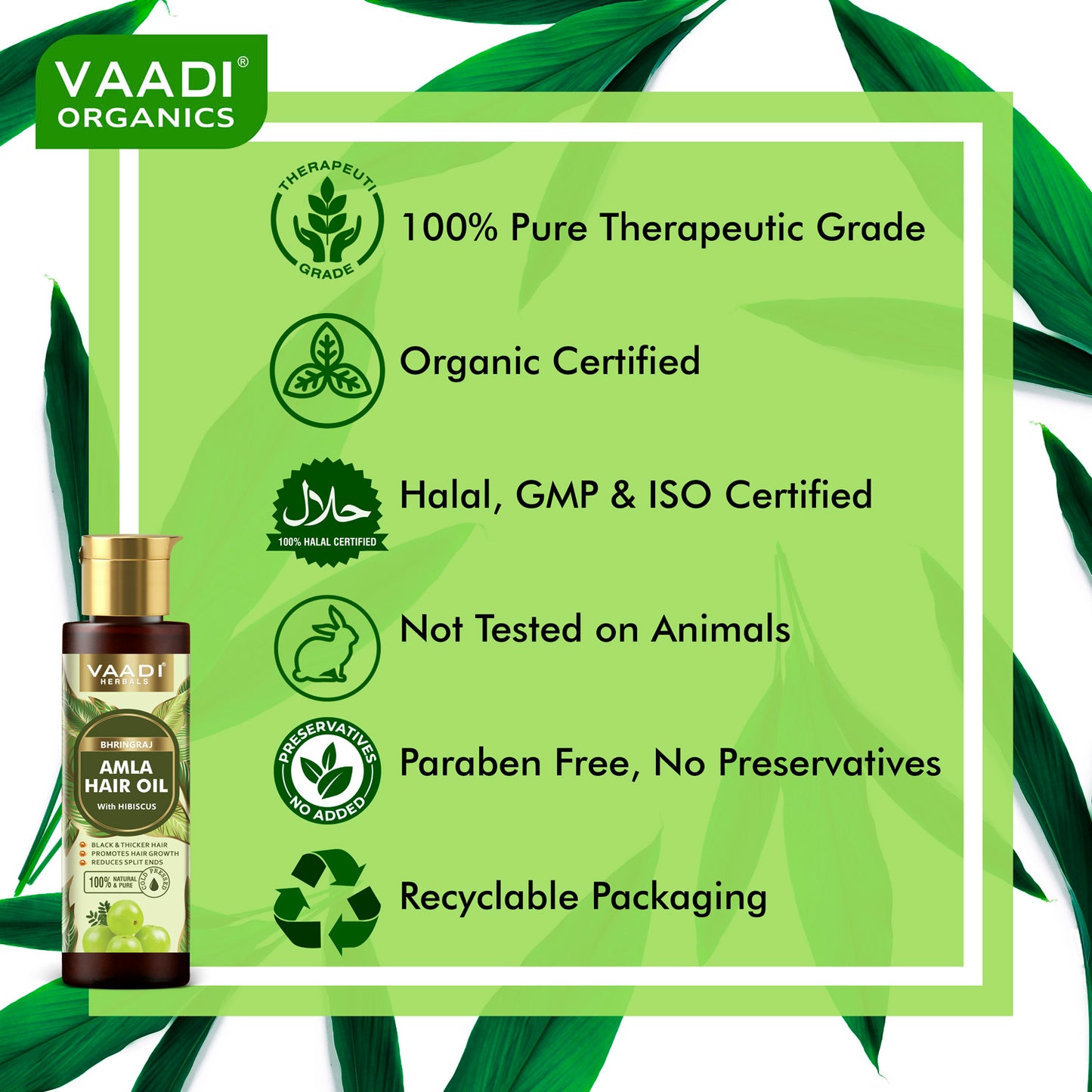 Bhringraj Amla Hair Oil with Hibiscus -Black & Thick Hair- Promotes Hair Growth-Strengthens Hair Roots- Reduces Hair fall- Strong & Healthy Hair- For All Hair Types- (120 ml / 4.05 oz)