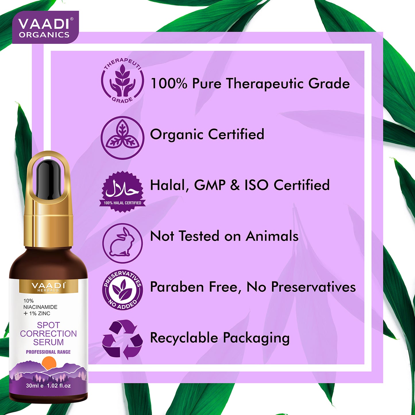 Organic Spot Correction Serum With 10 % Niacinamide & 1% Zinc (30 ml)