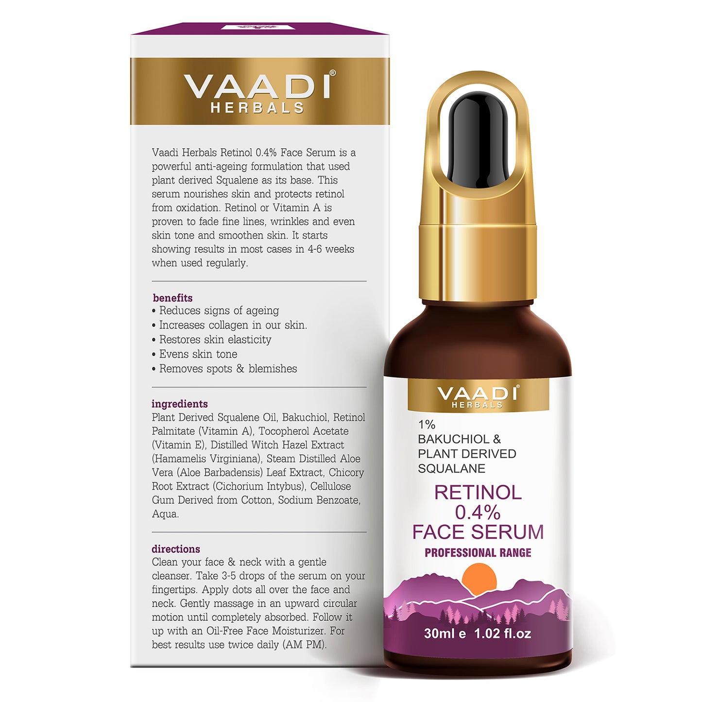 Retinol 0.4% Face Serum With 1% Baluchiol & Plant Derived Squalane (30 ml)
