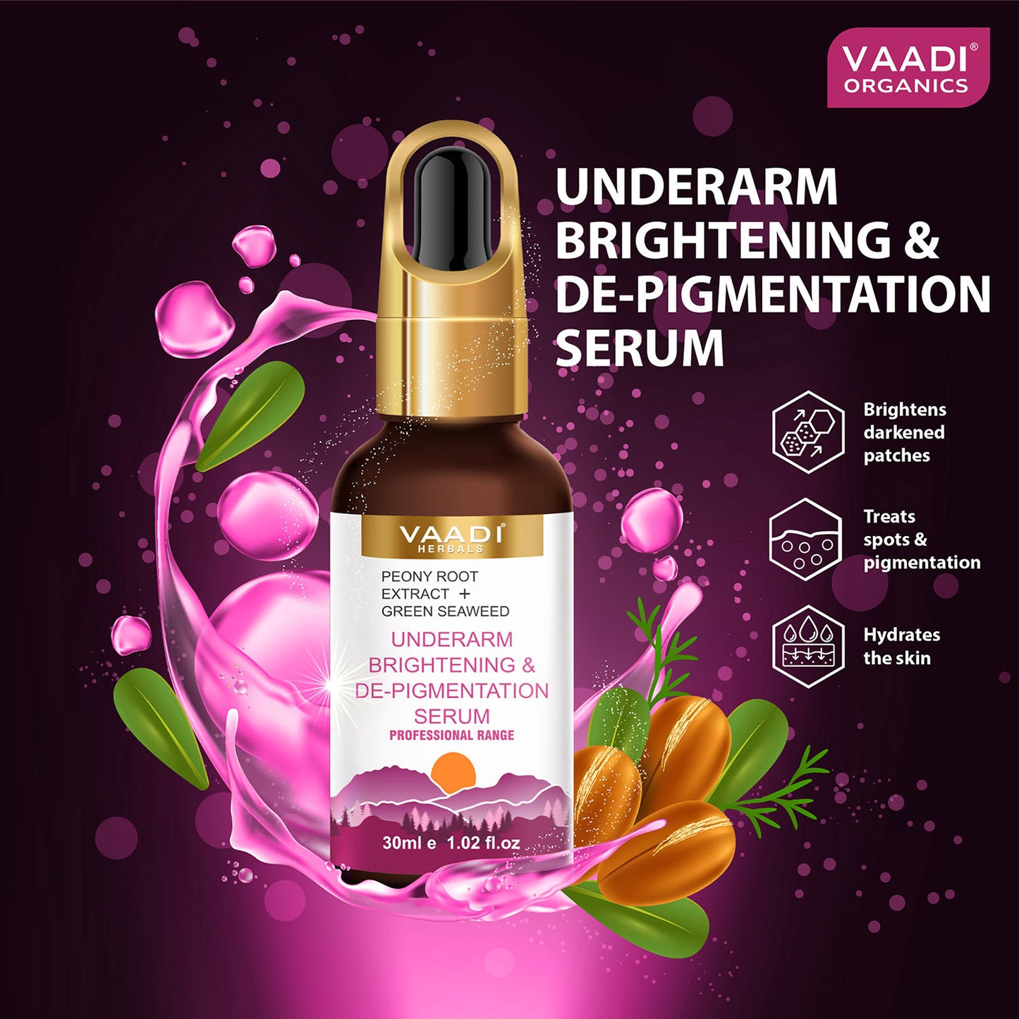 Underarm Brightening & De-Pigmentation Serum With Peony Root Extract & Green Seaweed (30 ml/ 1.02 oz)