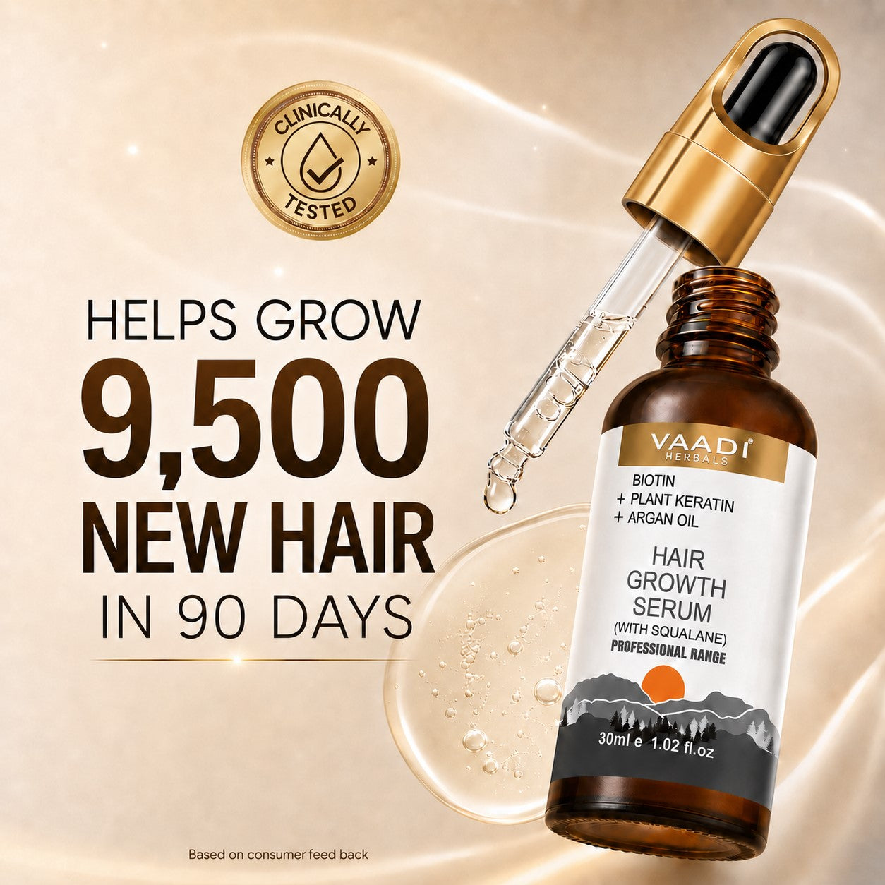 BIOTIN + Plant Keratin HAIR GROWTH SERUM (With Argan Oil & Squalane) (30 ml / 1.02 fl.oz)