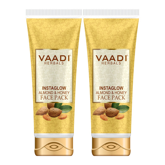 InstaGlow Face Pack with Almond & Honey - Lightens Pigmentation - Gives Instant Glow (2 x 120 gms /4.3 oz)