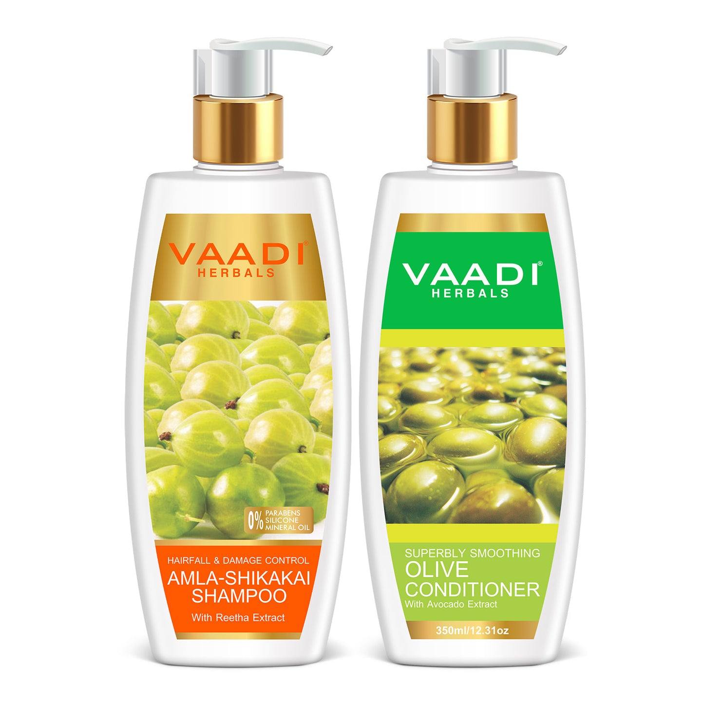 Hairfall & Damage Control Shampoo (Indian Gooseberry Extract) - Olive Conditioner with Avocado Extract (2 x 350 ml/ 12 fl oz)