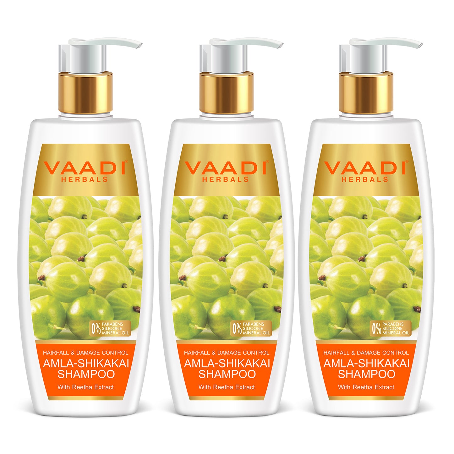 Hairfall & Damage Control Shampoo (Indian Gooseberry Extract) - Promotes Hair Growth - Adds Shine to Hair (3 x 350 ml/12 fl oz)