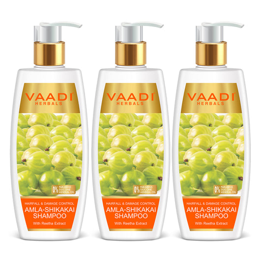 Hairfall & Damage Control Shampoo (Indian Gooseberry Extract) - Promotes Hair Growth - Adds Shine to Hair (3 x 350 ml/12 fl oz)