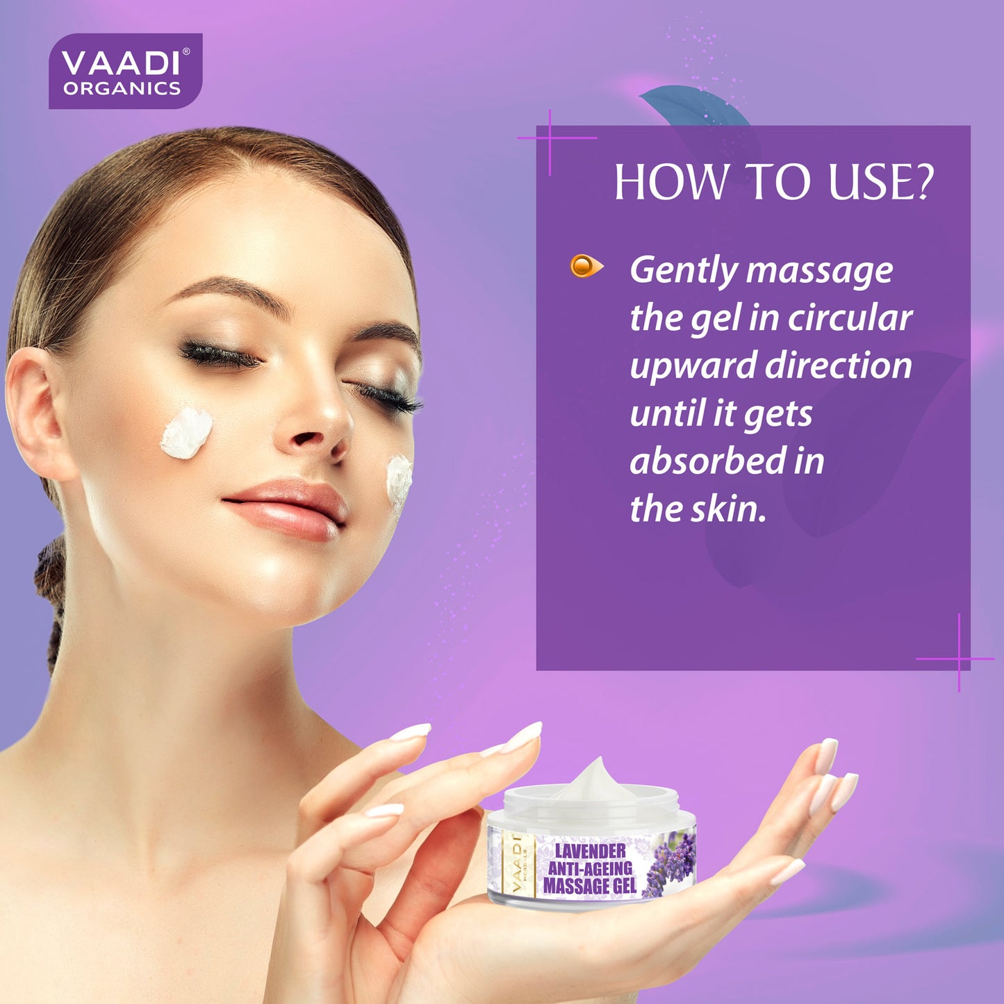Anti Ageing Lavender Massage Gel with Rosemary Extract - Boosts Cellular Renewal - Keeps Skin Firm (50 gms / 2 oz)