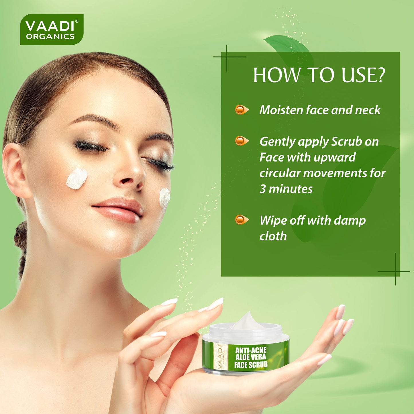 Anti Acne Organic Aloe Vera Scrub - Removes Skin Impurities - Keeps Skin Soft (50 gms/ 2 oz)