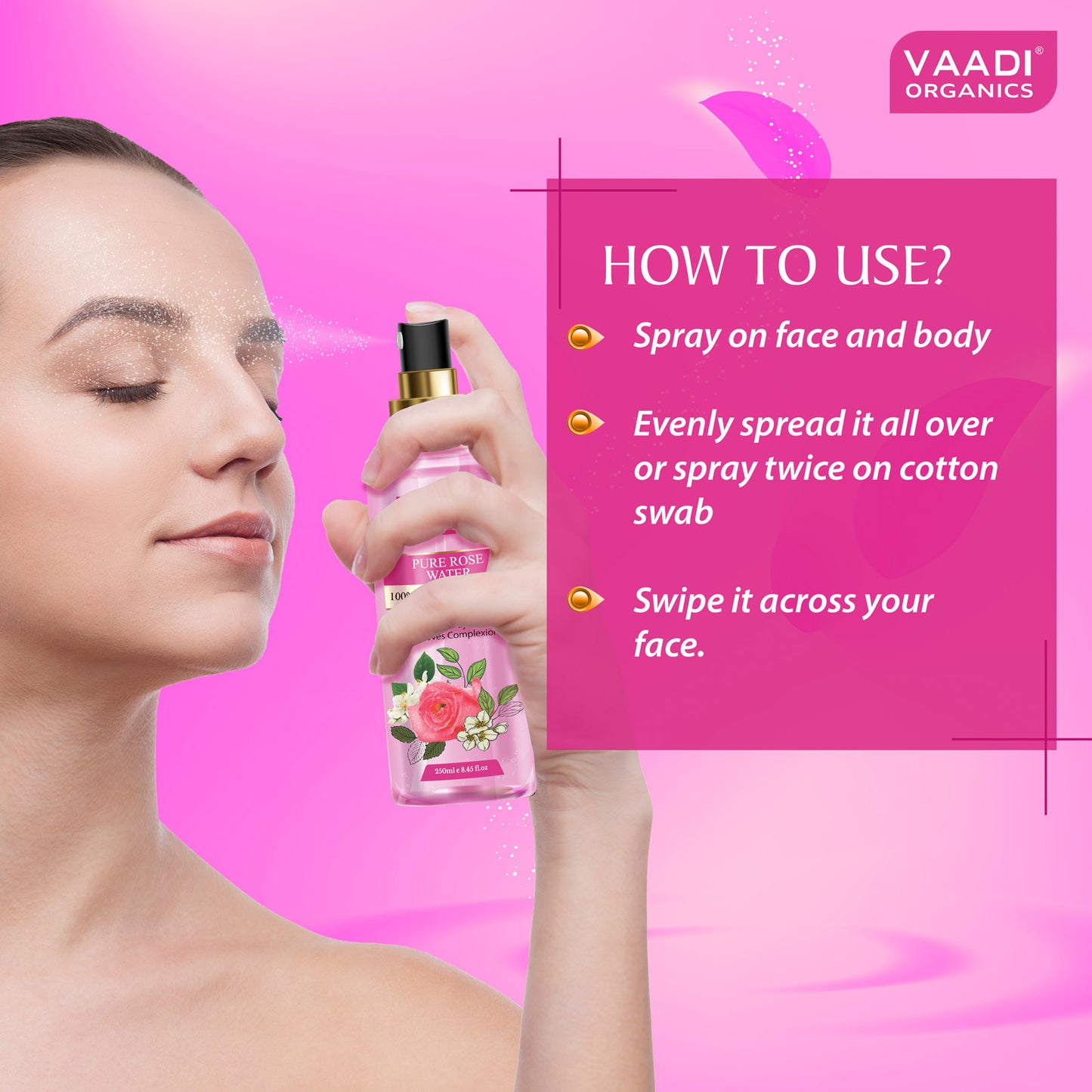 Rose Water - 100% Natural & Pure (250 ml / 8.5 fl oz)