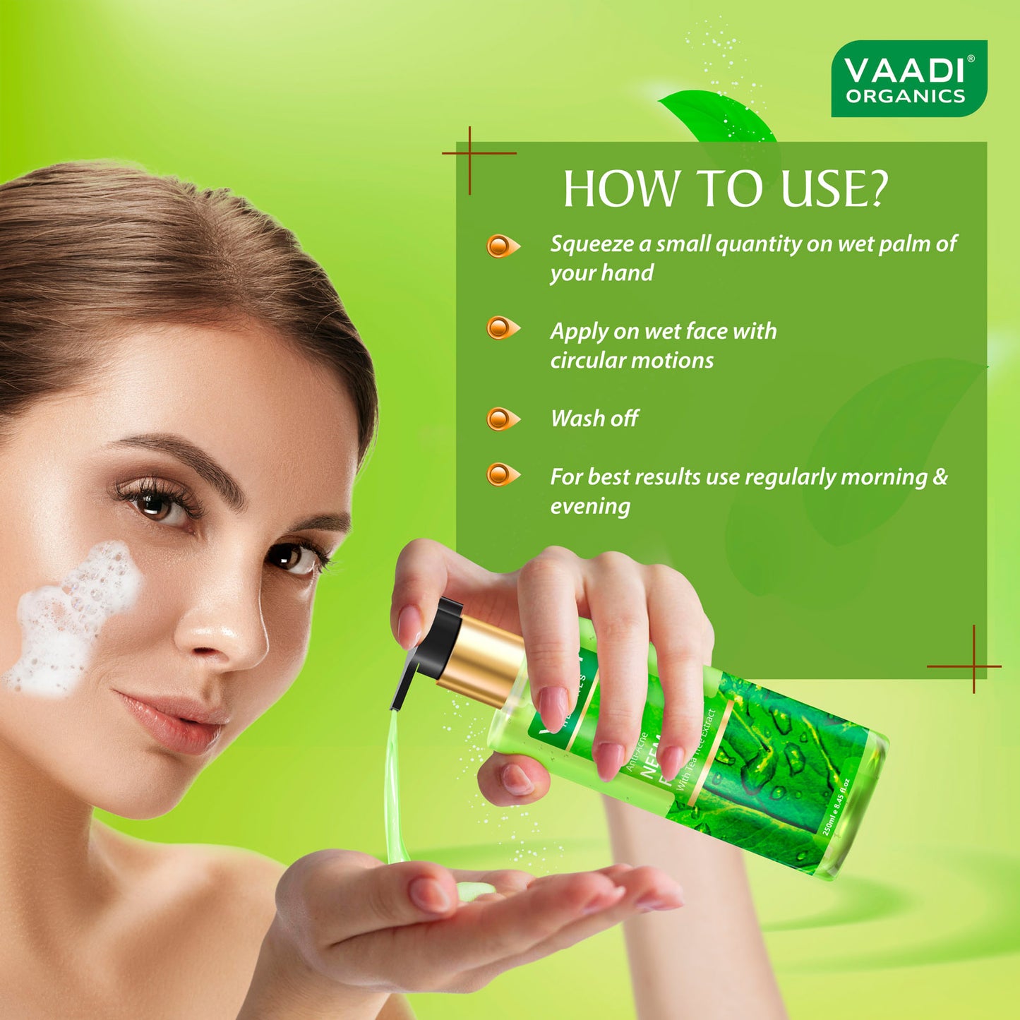 Anti-Acne Neem Face Wash With Tea Tree Extract (250 ml / 8.5 fl oz)