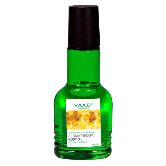 Lemongrass Oil with Lily Extract - Aromatherapy - Strengthens Bones - Relieves Headache- Heals Skin (110 ml/4 fl oz)