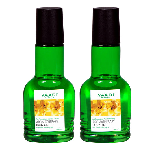 Lemongrass Oil with Lily Extract - Aromatherapy - Strengthens Bones - Relieves Headache- Heals Skin (2 x 110 ml/4 fl oz)