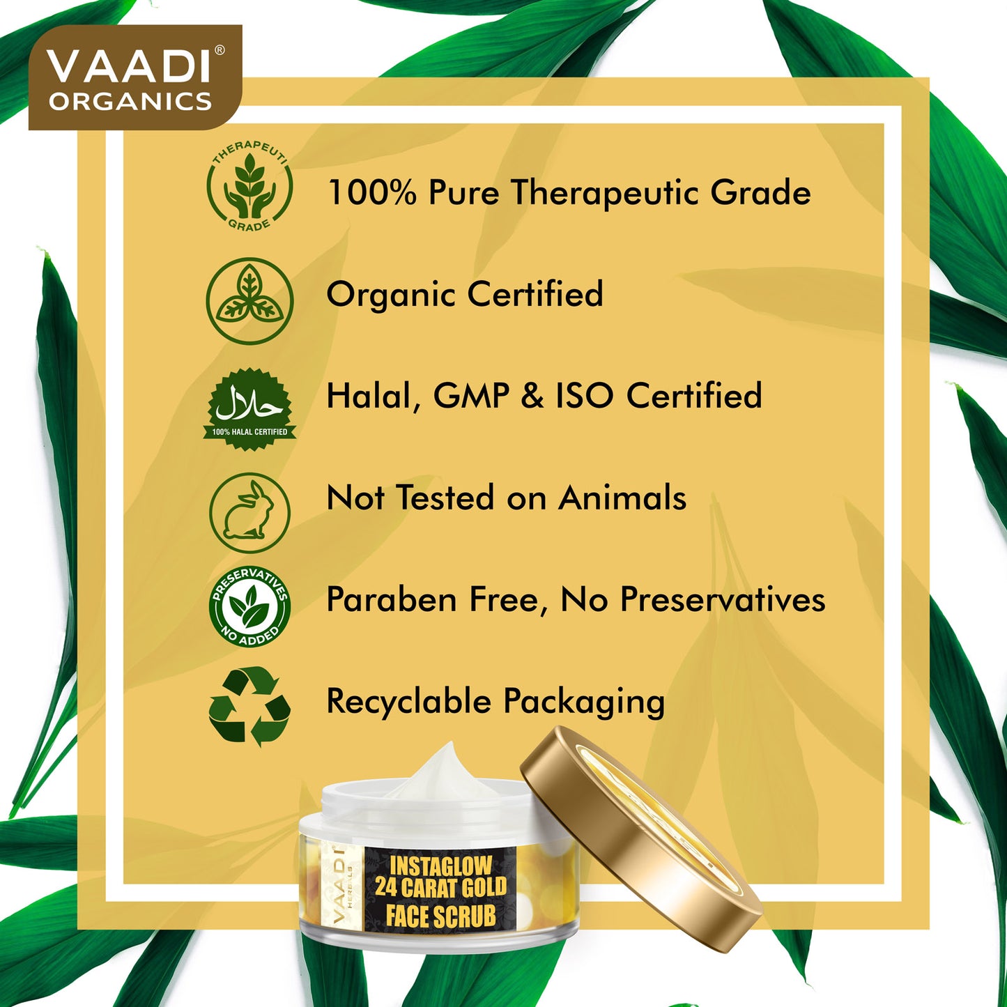 24 Carat Gold Scrub with Sandalwood & Turmeric - Clears Oil & Impurities - Makes Skin Luminous ( 50 gms / 2oz)