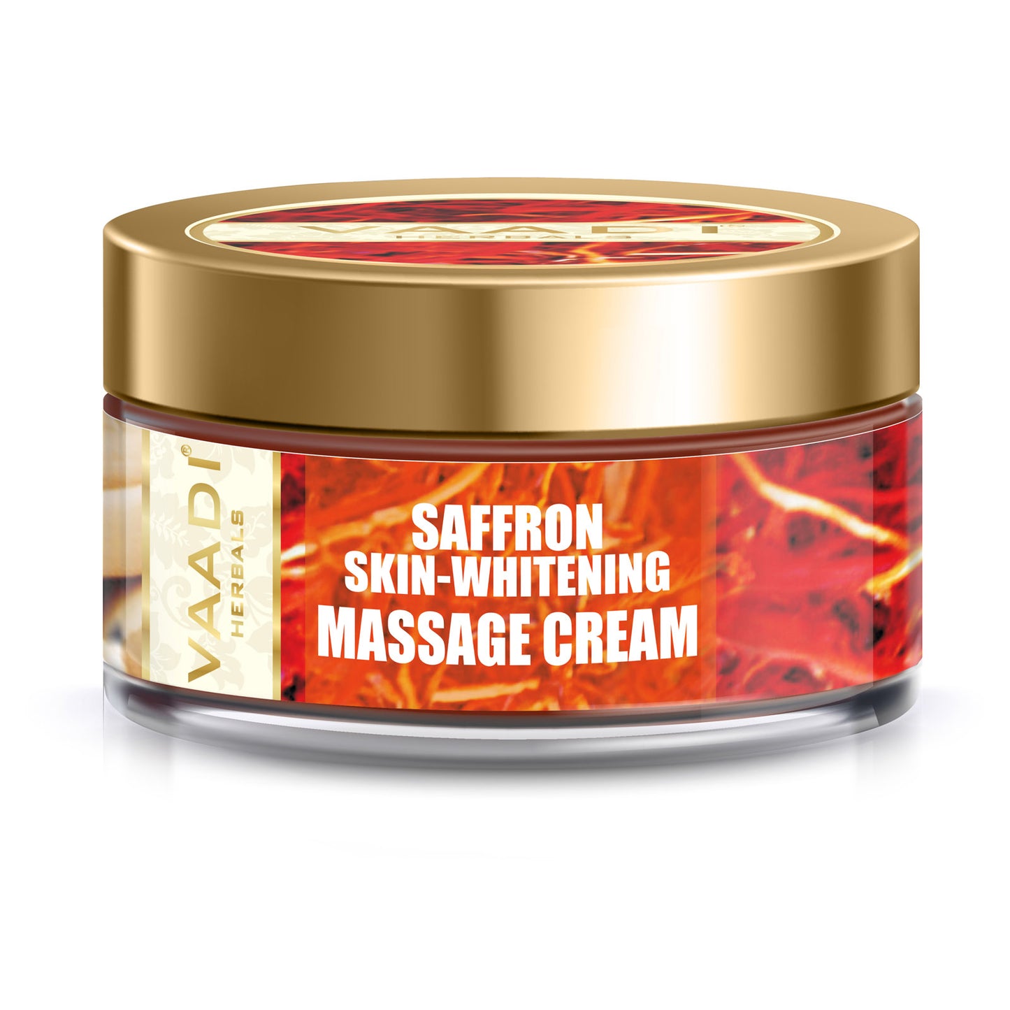 Skin Brightening Saffron Massage Cream with Basil Oil & Shea Butter - Improves Complexion - Reduces Puffiness, Marks & Spots ( 50 gms/2 oz)
