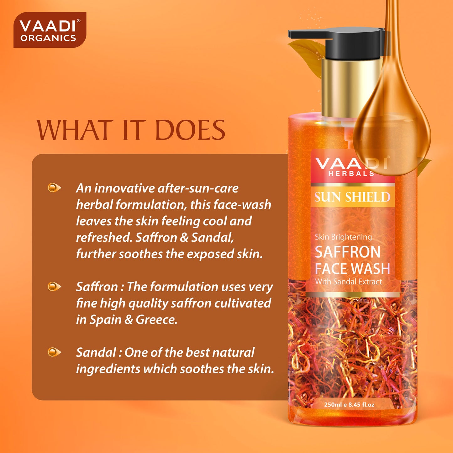 Skin Brightening Saffron Face Wash With Sandal Extract (2 x 250 ml / 8.5 fl oz)