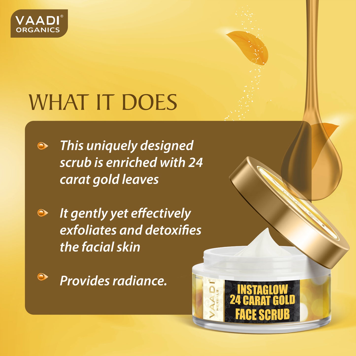 24 Carat Gold Scrub with Sandalwood & Turmeric - Clears Oil & Impurities - Makes Skin Luminous ( 50 gms / 2oz)