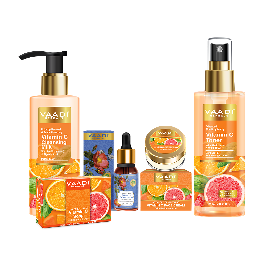 Vitamin C Intense Glow 5 Pcs Skin Care Set (Cleansing Milk, Soap, Toner, Serum & Cream)