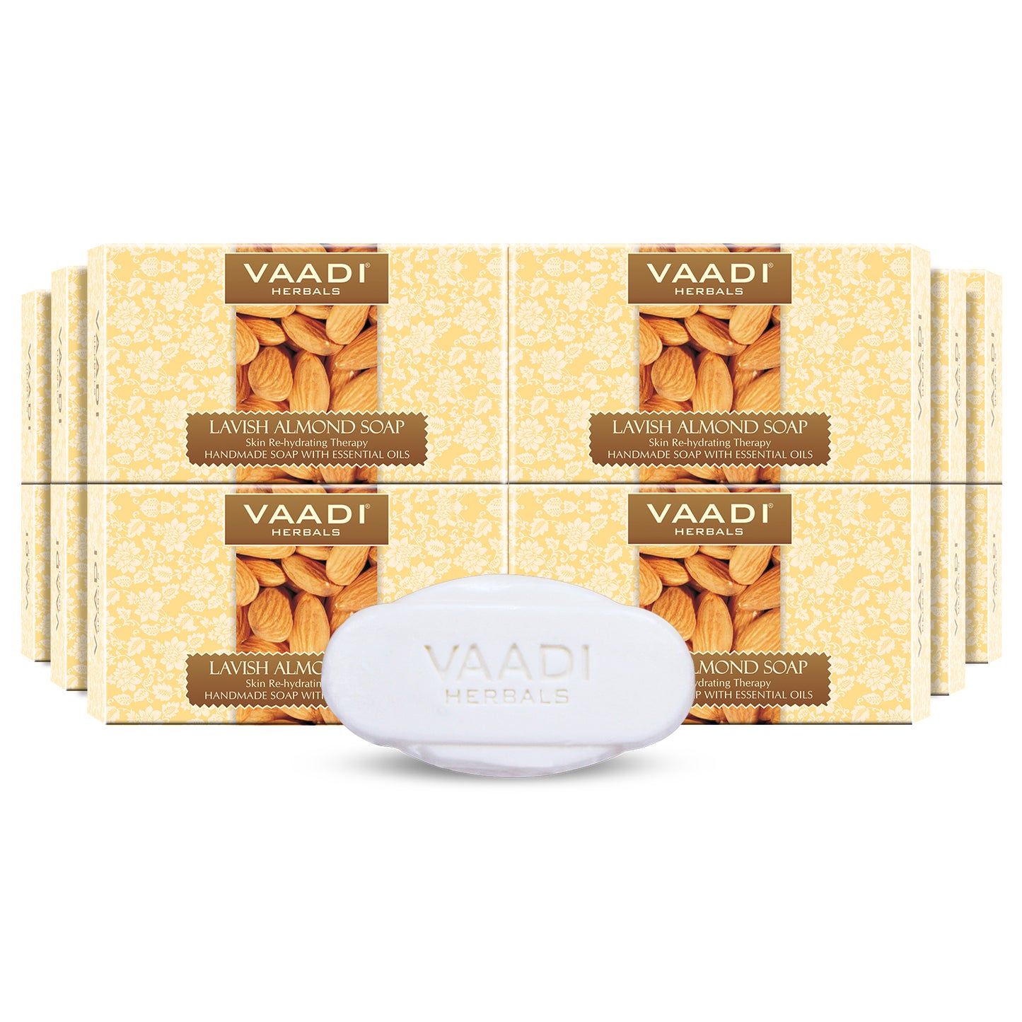 Rehydrating Lavish Almond Soap with Honey & Aloe Vera - Improves Complexion - Keeps Skin Nourished (12 x 75 gms/2.7 oz)