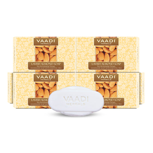 Rehydrating Organic Lavish Almond Soap with Honey & Aloe Vera - Improves Complexion - Keeps Skin Nourished (6 x 75 gms/2.7 oz)