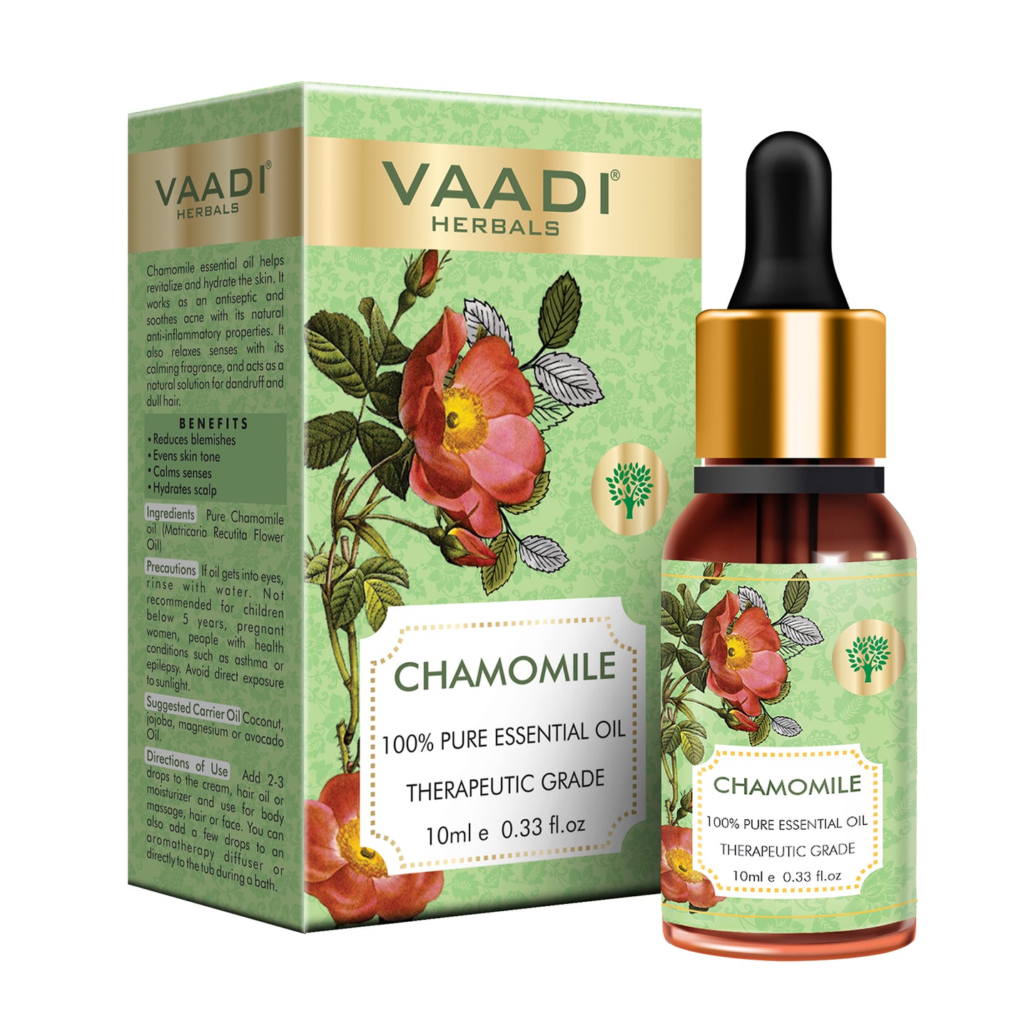 Chamomile Essential Oil - Reduces Blemishes, Evens Skin Tone - Relieves Stress, Better Sleep - 100% Pure Therapeutic Grade (10 ml/ 0.33 oz)
